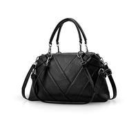 NICOLE & DORIS Bolsos de Mano para Damas con asa Superior para Mujeres Bolsa de Cuerpo Cruzado Bolso de Hombro Negro