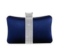 NICOLE & DORIS Bolsos de mano para mujer, bolsa de mano sedosa de diamante, bolso pequeño para boda, fiesta, bolsa de noche, Blue, L, Bolsas cruzadas