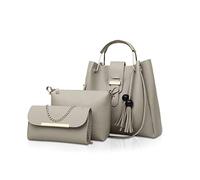 NICOLE & DORIS Bolsos de Mano para Mujer Bolsas de 3 Piezas Juego de Bolsos para Damas Bolsos con Cadena Bolsos con Asas Superiores Bolsos de Hombro Gris
