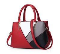 NICOLE & DORIS Bolsos de mano para mujer Bolsos para damas las últimas tendencias bolsos bandolera de color empalmes rojo