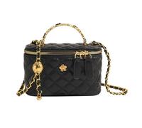 NICOLE & DORIS Bolsos de Mano Pequeños Bolso Cubo Bolso Bandolera con Cadena Bolso de Hombro PU Cuero Bolsos Cruzados para Compras Viajes Citas Trabajo Negro