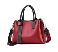 NICOLE & DORIS Bolsos de Moda para Mujer Bolsos Bandolera Gran Capacidad Bolsas de Señoras Casual Bolso de Mensajero Cuero PU Bolso de Hombro Shopper Vino Tinto