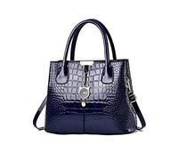 NICOLE & DORIS Bolsos de Mujer Bolsa Tendencia de Charol Bolso Bandolera Mediano Bolso de Mano para Trabajo Bolso Hombro Bolsos Cruzados con Lindo Colgante Azul Marino