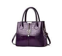NICOLE & DORIS Bolsos de Mujer Bolsa Tendencia de Charol Bolso Bandolera Mediano Bolso de Mano para Trabajo Bolso Hombro Bolsos Cruzados con Lindo Colgante Violeta