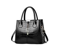 NICOLE & DORIS Bolsos de Mujer Bolsa Tendencia de Charol Bolso Bandolera Mediano Bolso de Mano para Trabajo Bolso Hombro Bolsos Cruzados con Lindo Colgante Negro