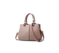 Nicole & Doris Bolsos de Mujer Bolso Bandolera Mediano Hombro Bolso Diseño Señoras Tote Bolsos de Mano Raya PU Cuero Bolsos para Shopper,Trabajo Caqui A