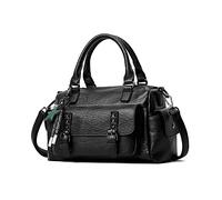 NICOLE & DORIS Bolsos de Mujer Bolso de Hombro de la Vendimia Bolso Bandolera Multifunción Bolso Señora con Bolsillos PU Cuero Bolso Crossbody Messenger Negro
