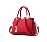 NICOLE & DORIS Bolsos de mujer Bolso de mano hombro Bolsos de moda para damas Bolsos de asa Bolsos con asa superior Cuero de PU rojo