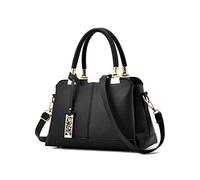 NICOLE & DORIS Bolsos de mujer Bolso de mano hombro Bolsos de moda para damas Bolsos de asa Bolsos con asa superior Cuero de PU Negro