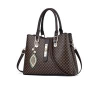 NICOLE & DORIS Bolsos de Mujer Bolso Estampado Bolso Bandolera Elegante Bolso de Mano Impermeable Bolso de Hombro Cuero PU para Trabajo Viaje Café