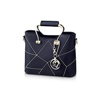 NICOLE & DORIS Bolsos de Mujer, Bolso Señora Tote PU Cuero Bolso Hombro de Flores Bolso Shopper with Metal Crystal Tassels Negro