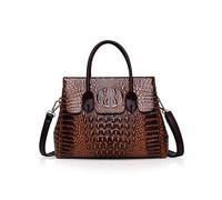 NICOLE & DORIS Bolsos de mujer Bolsos de asa superior de cocodrilo Cuero lujoso Bolsos de moda de PU Cuero marrón
