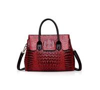 NICOLE & DORIS Bolsos de mujer Bolsos de asa superior de cocodrilo Cuero lujoso Bolsos de moda de PU Cuero Vino rojo