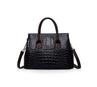 NICOLE & DORIS Bolsos de mujer Bolsos de asa superior de cocodrilo Cuero lujoso Bolsos de moda de PU Cuero Negro