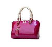 NICOLE & DORIS Bolsos de Mujer Bolsos de Mano Elegante Bolso de Charol Bolsos de Fiesta Mujer Bolso Bandolera Impermeable Bolsos de Crossbody Rosa Roja