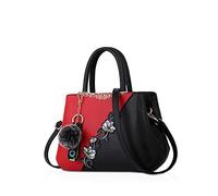 NICOLE & DORIS Bolsos de mujer Bolsos de moda para damas estampado de flores Bolsos de mano bolsos de hombro Vino rojo