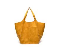 NICOLE & DORIS Bolsos de Mujer Grandes Bolso Bandolera Bolso Tote con Compartimento Bolsos Universidad Piel Suave Bolso de Hombro Ligero Plegable Bolso Trabajo Amarillo