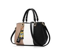 NICOLE & DORIS Bolsos de Mujer Grandes Bolso de Hombro Bolso Señora Bolsos Tote Bolso Shopper PU Cuero Negro 2