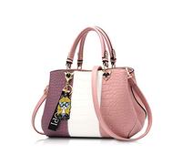 NICOLE & DORIS Bolsos de Mujer Grandes Bolso de Hombro Bolso Señora Bolsos Tote Bolso Shopper PU Cuero Rosa 2