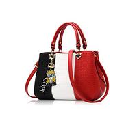 NICOLE & DORIS Bolsos de Mujer Grandes Bolso de Hombro Bolso Señora Bolsos Tote Bolso Shopper PU Cuero Vino tinto 2