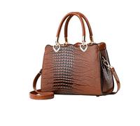 NICOLE & DORIS Bolsos de Mujer Modernos Bolso de Mano Elegante Bolso Bandolera Cocodrilo Bolsos Totes Pequeño Bolso de Hombro para Viajes Compras Trabajo Citas Caqui