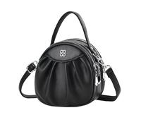 NICOLE & DORIS Bolsos de Mujer Nuevos Bolso Bandolera Redondo Bolso Señora Pequeño Bolso Cruzado PU Cuero Bolsa de Mensajero para Niñas Bolsos de Hombro Negro