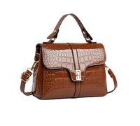 NICOLE & DORIS Bolsos de Mujer Pequeño Bolso Bandolera Moda Bolso de Mano Charol Bolso para Movil Bolso de Hombro para Viajes Compras Trabajo Marrón