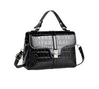 NICOLE & DORIS Bolsos de Mujer Pequeño Bolso Bandolera Moda Bolso de Mano Charol Bolso para Movil Bolso de Hombro para Viajes Compras Trabajo Negro