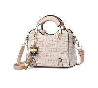 NICOLE & DORIS Bolsos de Mujer Pequeños Bolso Bandolera Moda Bolso Lindo Bolso de Mensajero Niñas Crossbody Bag Bolsa Cruzado con Colgante Caqui con Letras