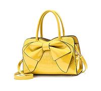 NICOLE & DORIS Bolsos de Mujer Pequeños Bolso Señora Bandolera Lindo Bolsa de Mensajero para Niñas Bolso Hombro de Cuero PU Impermeable Bolsa de Charol Bolsos de Mano de Fiesta Amarillo