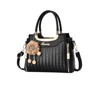 NICOLE & DORIS Bolsos de Mujer Unicos Bolso de Mano Pequeña Bolso Bandolera Estampado Cuero PU Bolso de Bolsillo Múltiple Bolso de Hombro para Trabajo Viaje Compras Negro