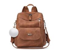 NICOLE & DORIS Bolsos Mochilas Mujer Antirrobo Bolsa de Viaje Mochila Impermeable de Cuero PU Mochilas Bandoleras Mochila de Escuela Universitaria Mochila de Viaje Trabajo Marrón