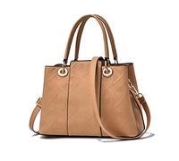 NICOLE & DORIS Bolsos Mujer Bandolera Bolso de Mujer de Moda Cuero Bolso PU Bolso de Las Señoras Bolso de Diseño Bolso Hombro Medio con Estampado y Bandolera Extraíble Caqui