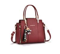 NICOLE & DORIS Bolsos Mujer Bandolera Bolsos de Hombro de Moda Bolsa de Mano con Colgante Bolsos Cruzados Bolso de Las Señoras para Trabajar Compras Rojo