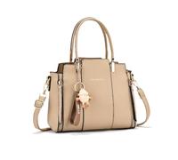 NICOLE & DORIS Bolsos Mujer Bandolera Bolsos de Hombro de Moda Bolsa de Mano con Colgante Bolsos Cruzados Bolso de Las Señoras para Trabajar Compras Caqui