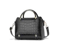 NICOLE & DORIS Bolsos Mujer Bolso Bandolera Pequeños Bolso de Mano de Charol Bolso de Cocodrilo Bolso de Hombro Bolsos Cruzados Bolso Fiesta Negro