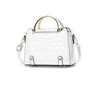 NICOLE & DORIS Bolsos Mujer Bolso Bandolera Pequeños Bolso de Mano de Charol Bolso de Cocodrilo Bolso de Hombro Bolsos Cruzados Bolso Fiesta Blanco