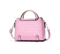 NICOLE & DORIS Bolsos Mujer Bolso Bandolera Pequeños Bolso de Mano de Charol Bolso de Cocodrilo Bolso de Hombro Bolsos Cruzados Bolso Fiesta Rosa