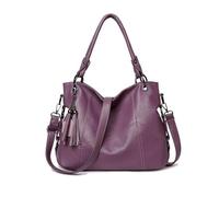 NICOLE & DORIS Bolsos Mujer Grandes Bolsos Totes Elegante Bolso Hombro Hobo Bolso de Mano Bandolera PU Cuero Suave Bolso per Lavoro, Shopping e Viaggi Morado