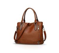 NICOLE & DORIS Bolsos para Mujer Bolsas con asa Superior Bolsos Bandolera Bolso de Hombro de señora de imitación de Cuero marrón