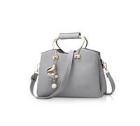 NICOLE&DORIS Bolsos para mujeres Bolsos asa asas Bolsos bandolera para damas Bolso de cuero con correa larga gris claro