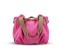 NICOLE&DORIS Bolsos para mujeres de Tela Bolso Hobo de Lona para Mujer Rosado 35 x 16 28 cm
