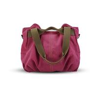 NICOLE&DORIS Bolsos para mujeres de Tela Bolso Hobo de Lona para Mujer Rosado 35 x 16 28 cm