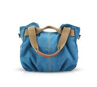 NICOLE&DORIS Bolsos para Mujeres de Tela Bolsos de Hombro para Mujer Bolso Hobo de Lona para Mujer Azul