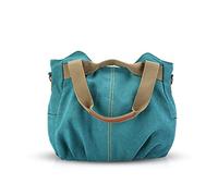 NICOLE&DORIS Bolsos para Mujeres de Tela Bolsos de Hombro para Mujer Bolso Hobo de Lona para Mujer Lago Azul
