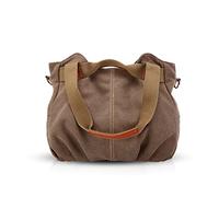 NICOLE&DORIS Bolsos para mujeres de Tela bolsos de hombro para mujer Bolso Hobo de Lona para Mujer marrón