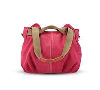 NICOLE&DORIS Bolsos para Mujeres de Tela Bolsos de Hombro para Mujer Bolso Hobo de Lona para Mujer Rojo