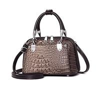 NICOLE & DORIS Bolsos Retro de Mujer Bolso de Mano de cocodrilo Bolsos Bandolera Cuero PU Bolsos de Hombro Pequeño Bolsos Totes Bolsos con Dos Cremalleras Caqui