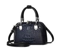 NICOLE & DORIS Bolsos Retro de Mujer Bolso de Mano de cocodrilo Bolsos Bandolera Cuero PU Bolsos de Hombro Pequeño Bolsos Totes Bolsos con Dos Cremalleras Azul Marino