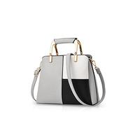 NICOLE & DORIS Bolsos Simples de Las Mujeres Bolsa de Hombro Grande Bolso Señora Bandolera Bolso Trabajo Mujer Cuero de la PU Diario Vida Gris Claro